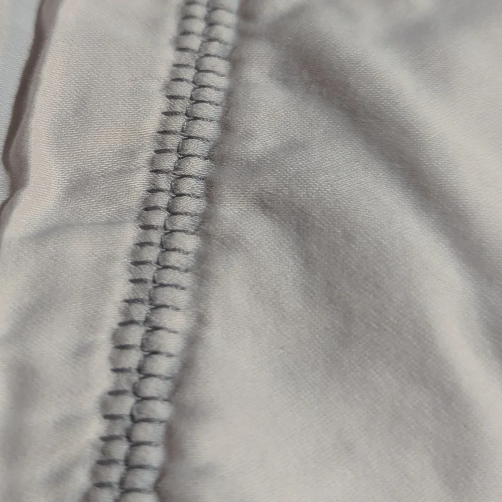 Barbara Barry Flat Sheet & Sham Queen Light Grey Embroidered 100% Cotton